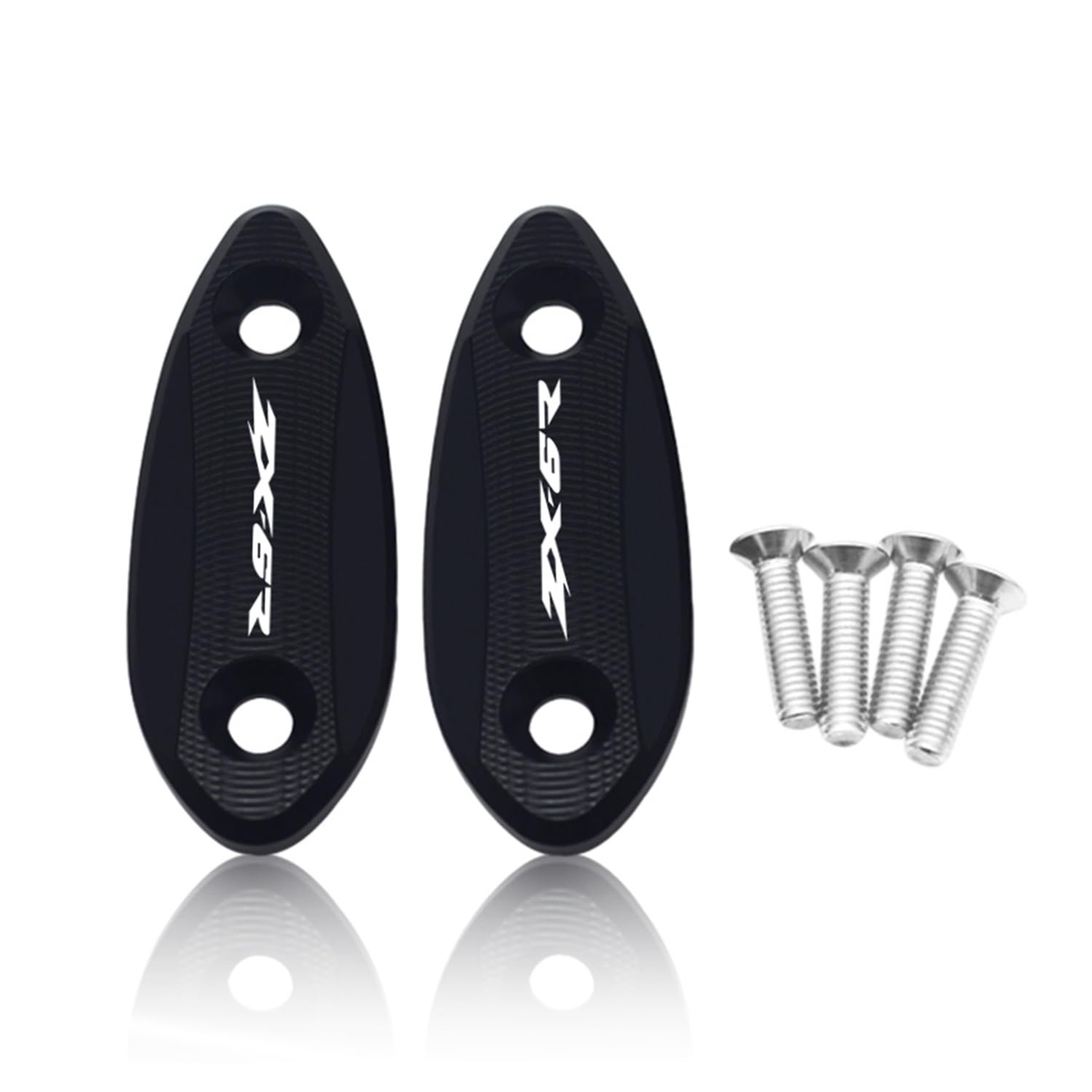 MFGZD Mirror Block Off Base Plates,2 PCS CNC Aluminum Moto ZX-6R, Black 