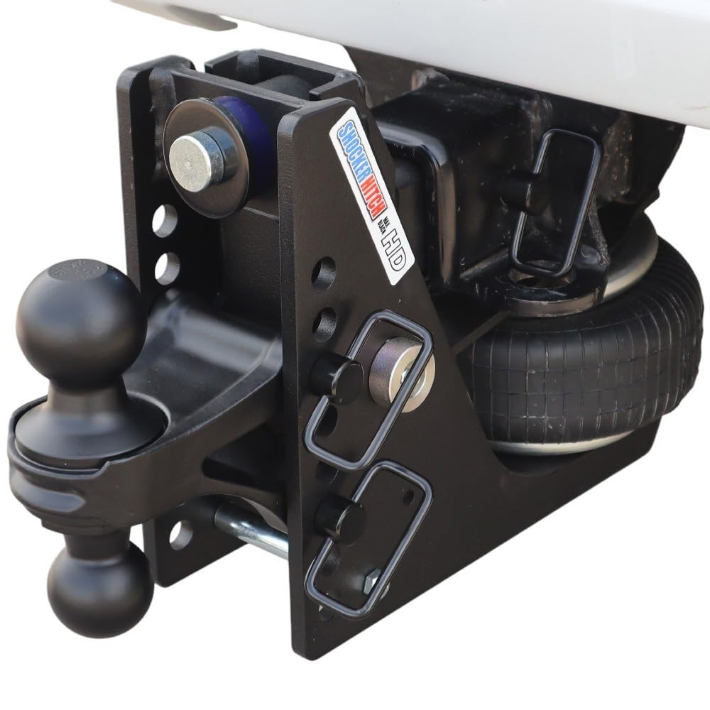 Shocker HD Max Air Hitch & Combo Ball, Fits 2-1/2" Hitch Black Combo 2" & 2-5...