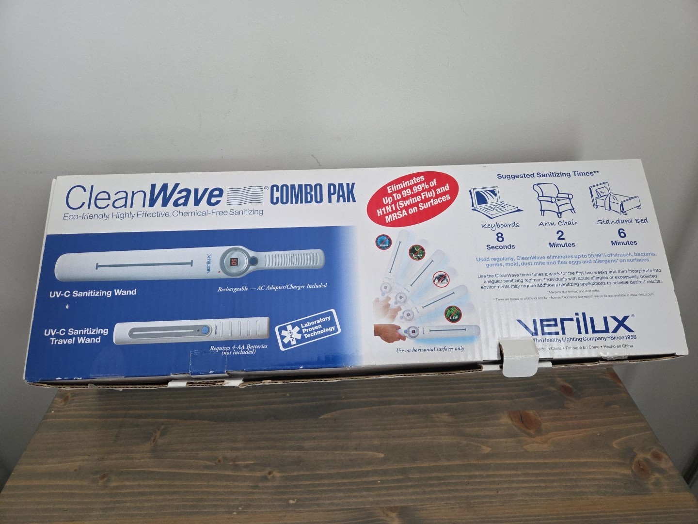 Verilux CleanWave Sanitizing Germs Wand & Travel Wand Combo Pack Handheld