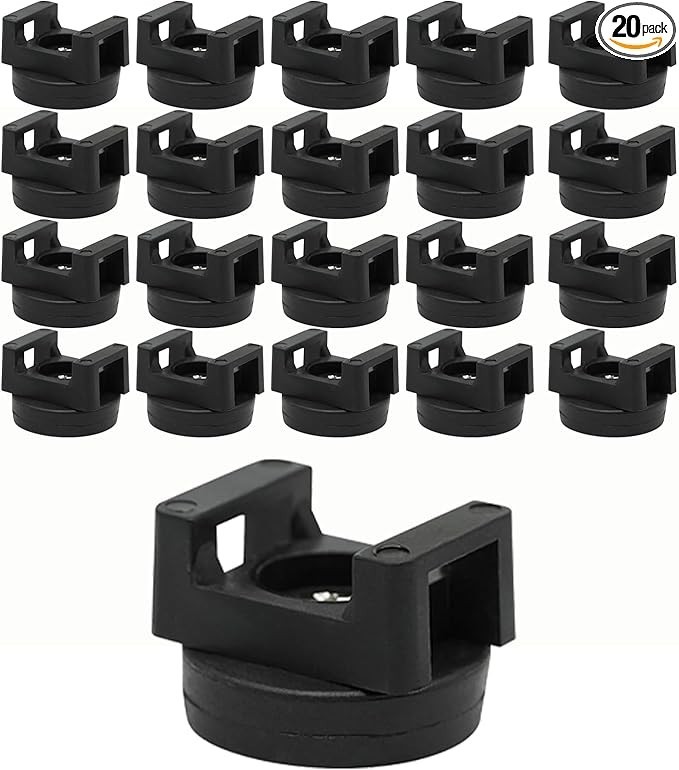 20Pcs Magnetic Zip Tie Mount, Cable Base Wire Clips for Cables Black 