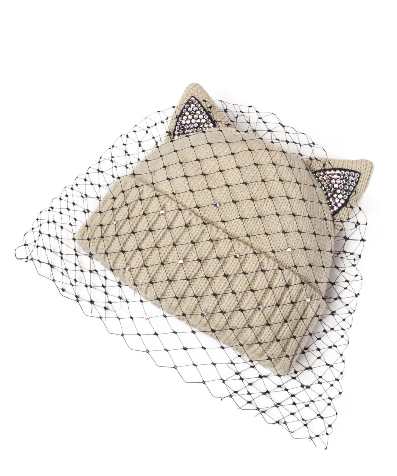 Cat Ear Motif Knit Beanie Fold-over Style for Women Japan