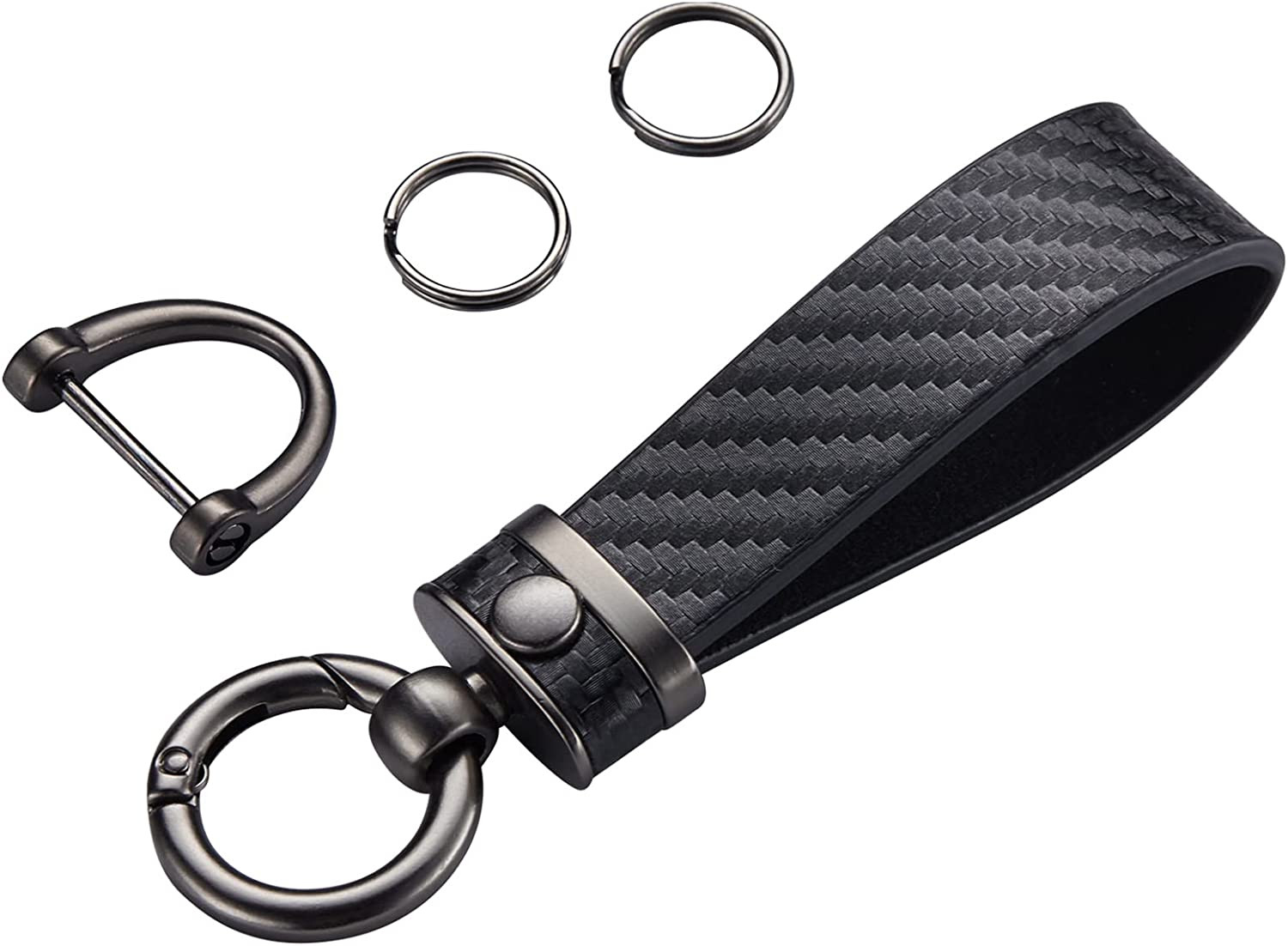 GMC AT4 Carbon Fiber Texture Strap Black Bar Key Chain