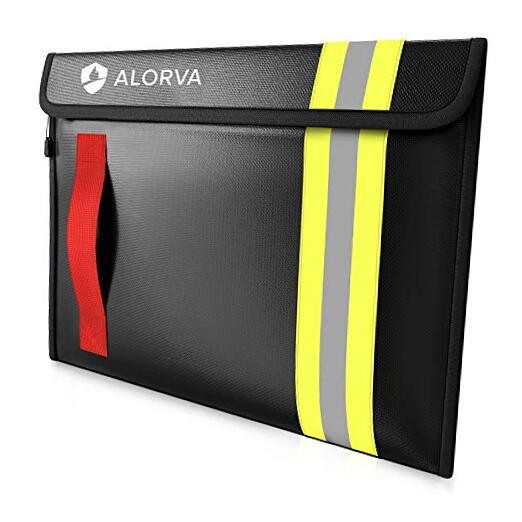 Fireproof & Water-Resistant Document Bag – 15.5 x 11 x 3-inch Pouch for Black