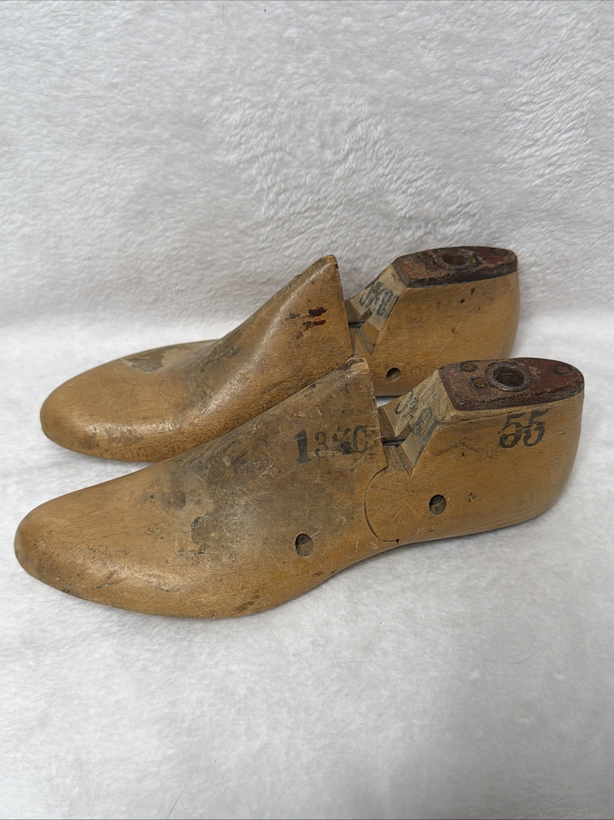 A Pair of Vintage Lasts Child's Wooden Shoe Forms - Size 13 1/2 C