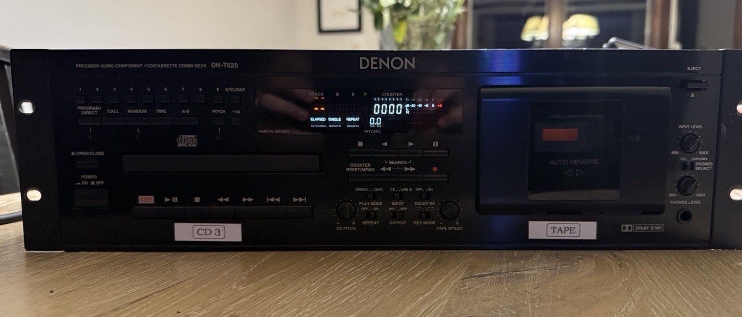 Denon DN-T620 CD/Cassette Combination Deck Component (works properly)