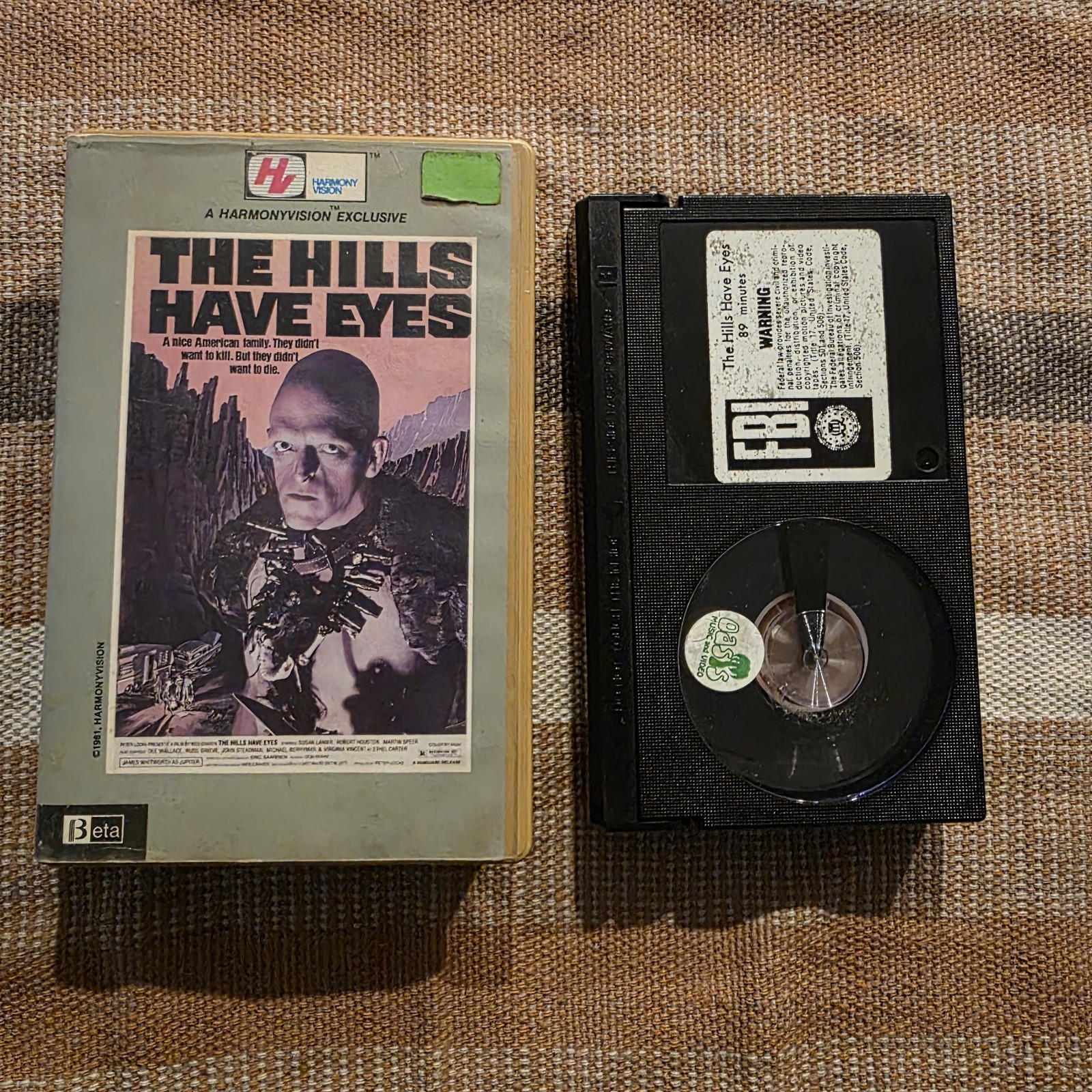 The Hills Have Eyes Betamax Tape Not VHS Horror Wes Craven Harmony Vision Cult