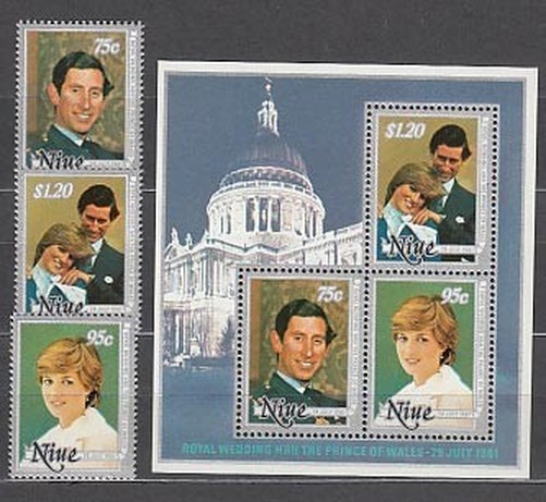 Niue - Mail Yvert 343/5+H 48 ** Mnh Characters