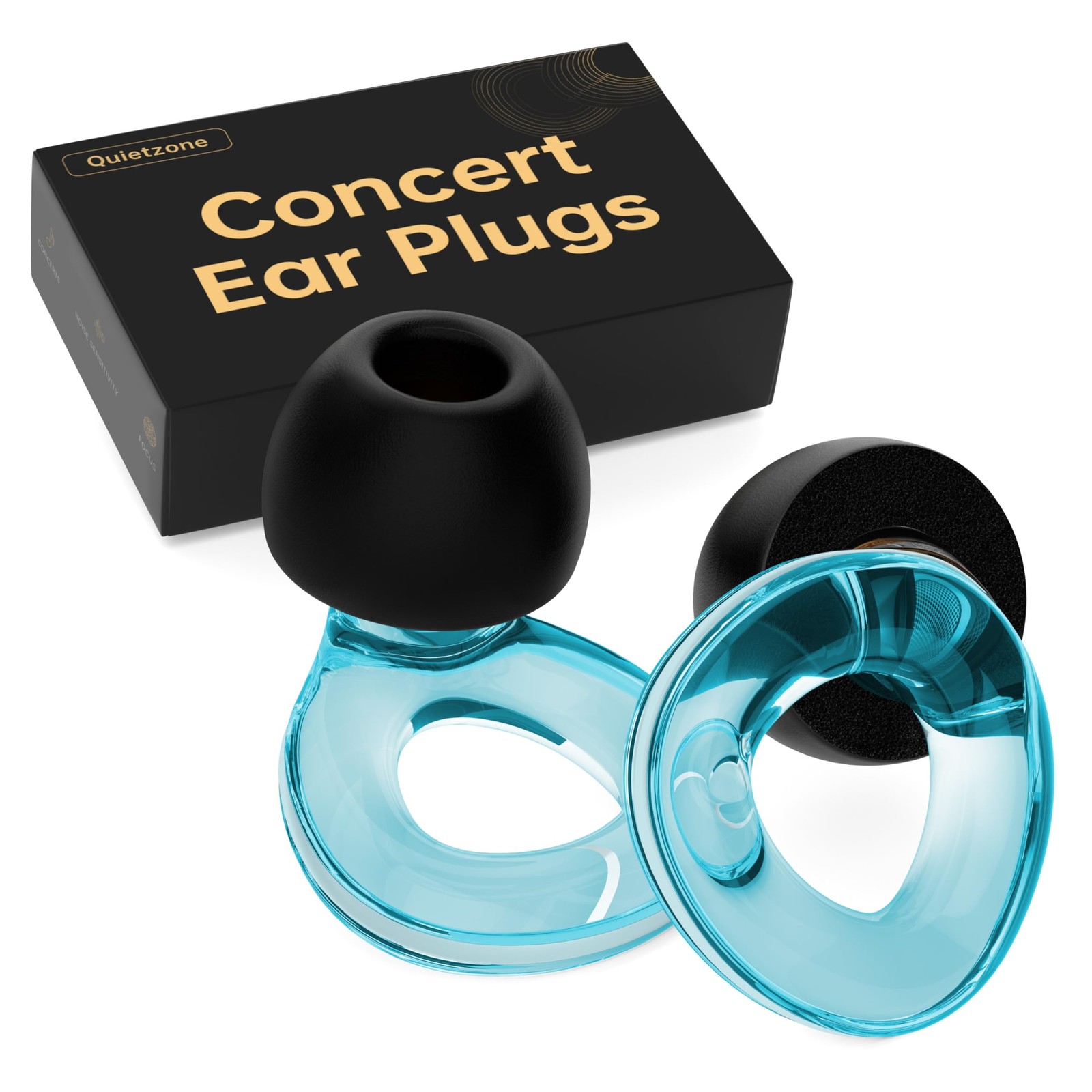 Concert Ear Plugs, 𝟐𝟎𝟐𝟓 𝐔𝐩𝐠𝐫𝐚𝐝𝐞 High 4 pair (Pack of 1), Blue 