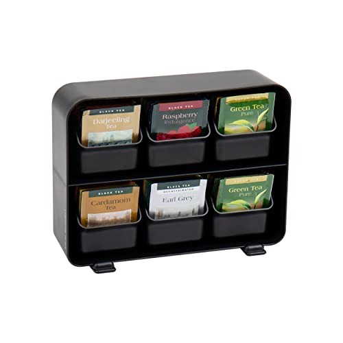  Tea Bag Organizer, Tea Station Organizer, 10.25"L x 3.25"W x 7.75"H Black