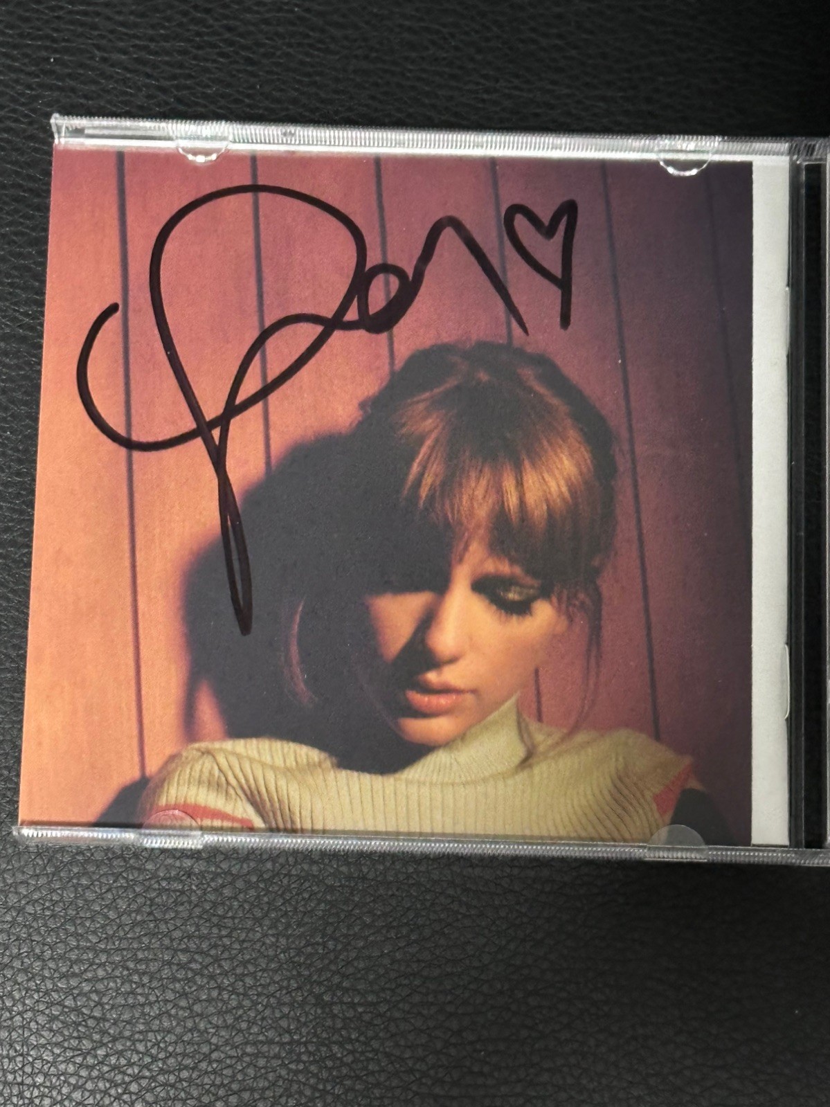 Signed Moonstone Blue Midnights Taylor Swift CD With Heart