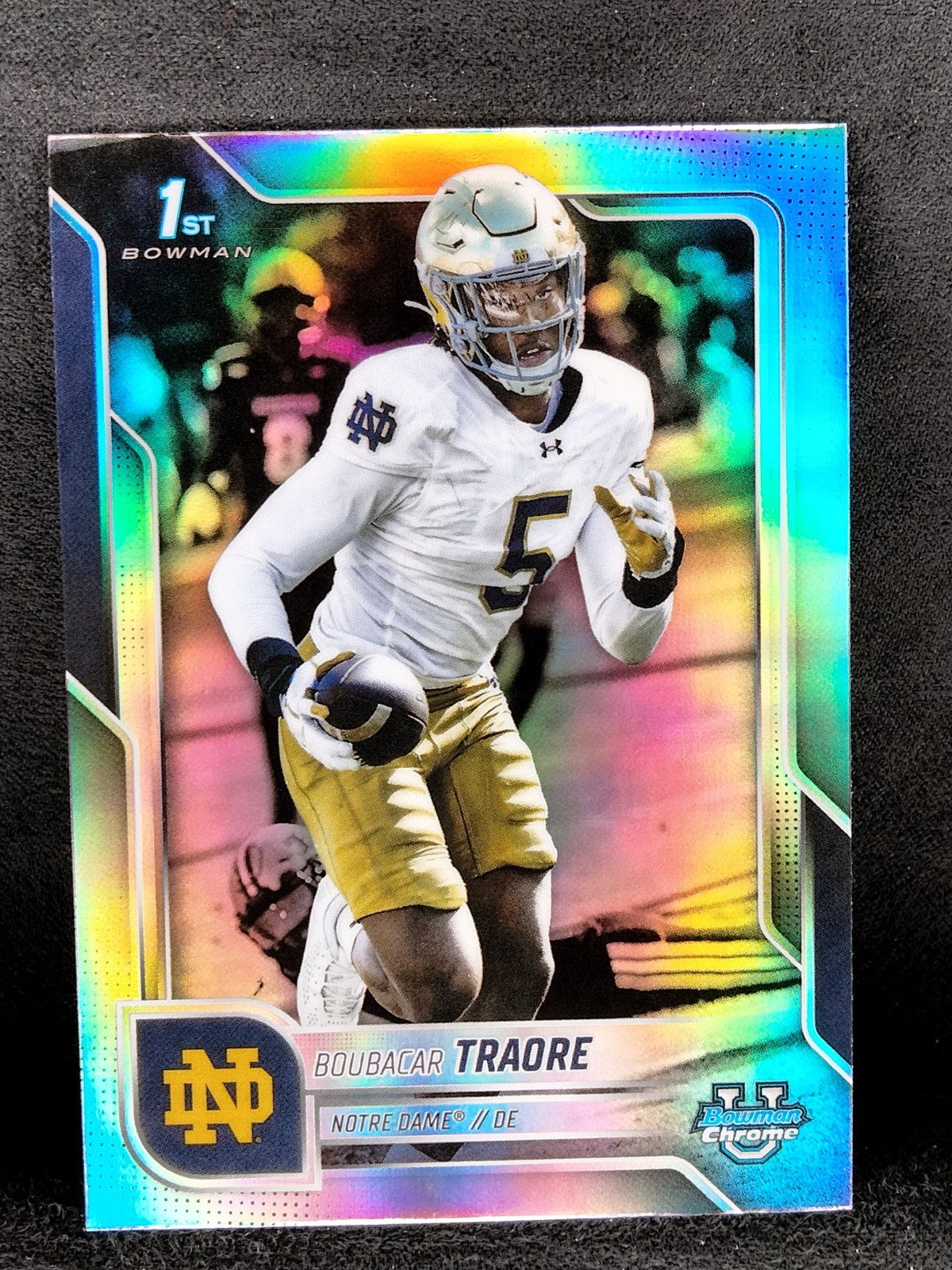 2025 Bowman U Chrome 1st Refractor Boubacar Traore #30 Notre Dame Fighting Irish