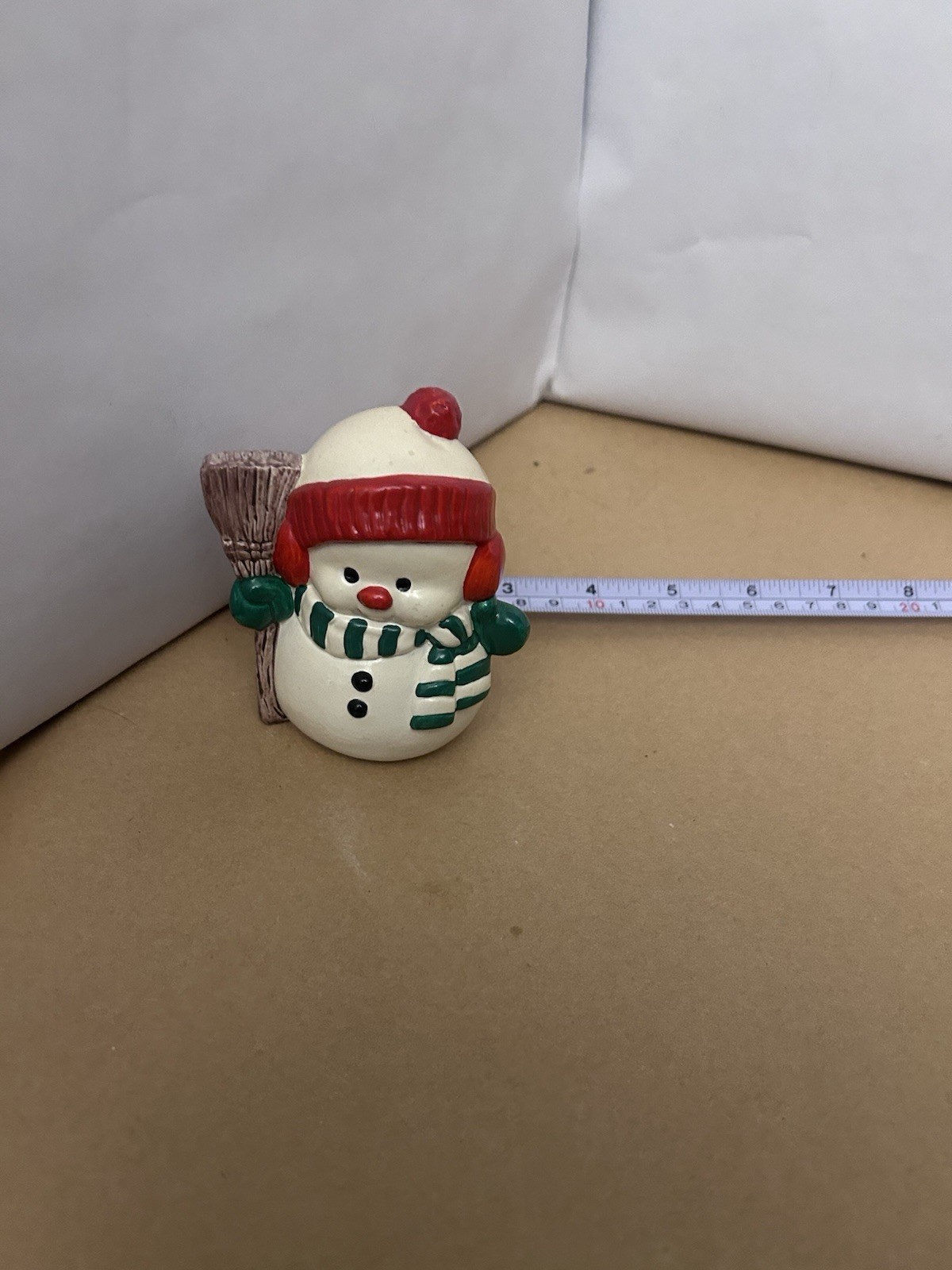 VTG Christmas Figurine Bank Snowman Enesco c1983