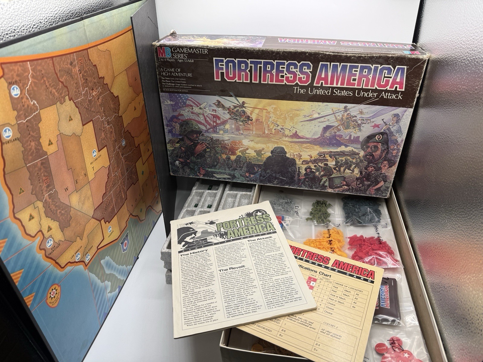 VTG 1986 Fortress America Game Board Game Milton Bradley Gamemaster Complete ￼