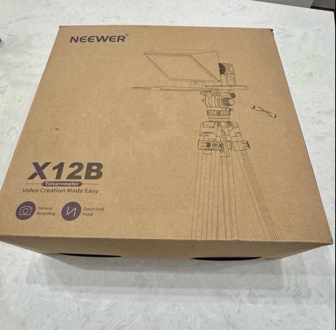 NEEWER Basics X12B Liftable Teleprompter for 12''for iPad Tablet Phone DSLR