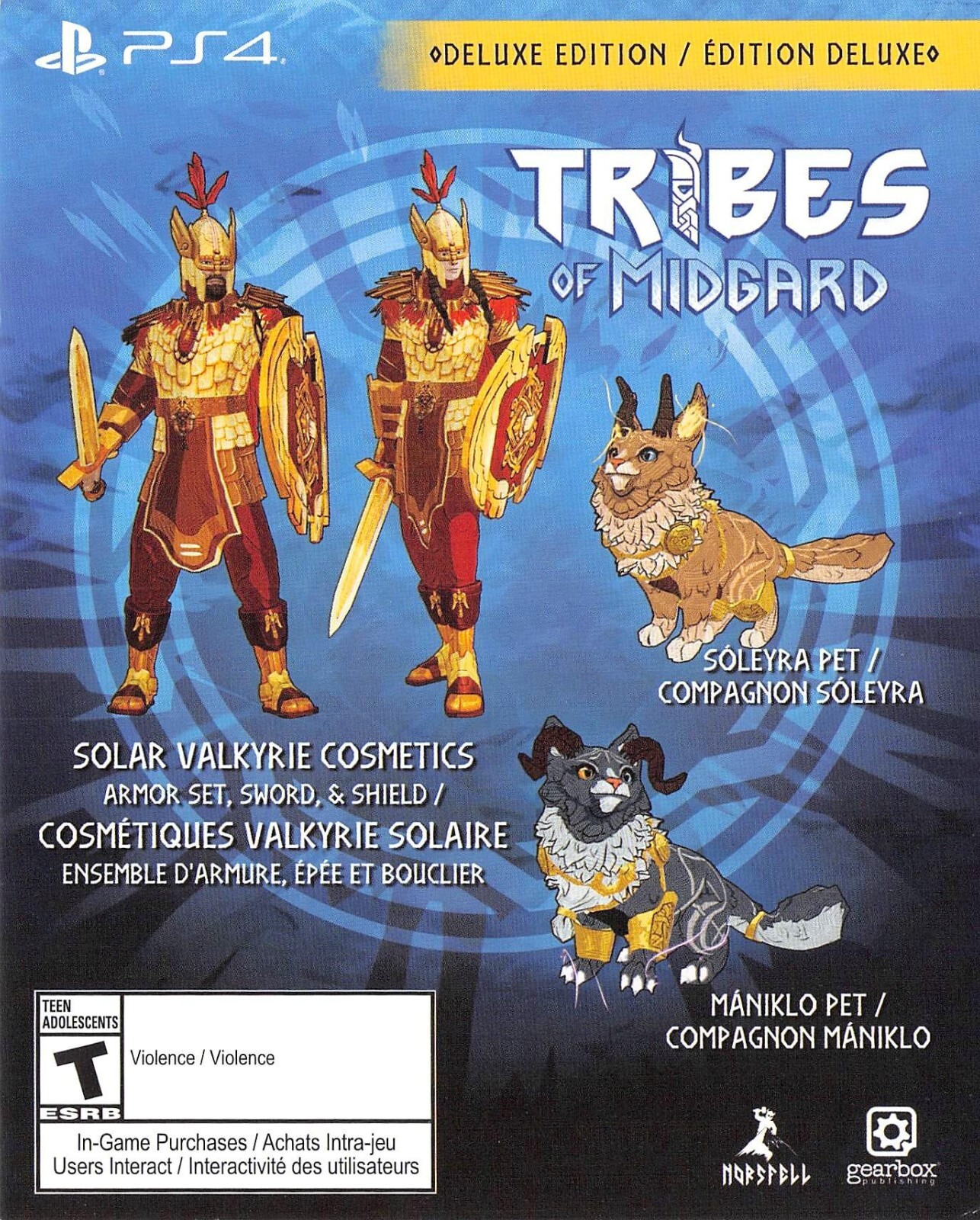 PS4 Tribes of Midgard - Solar Valkyrie Cosmetic items Soleyra + Maniklo DLC