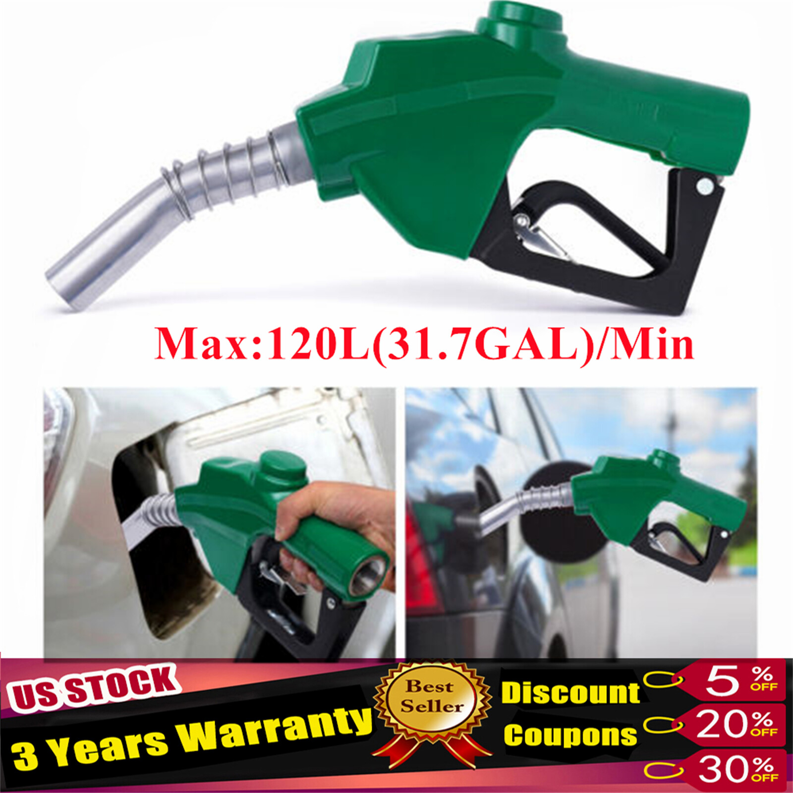 1" inch Automatic Fuel Nozzle Self-sealing Diesel Transfer Nozzle Auto Shut Off