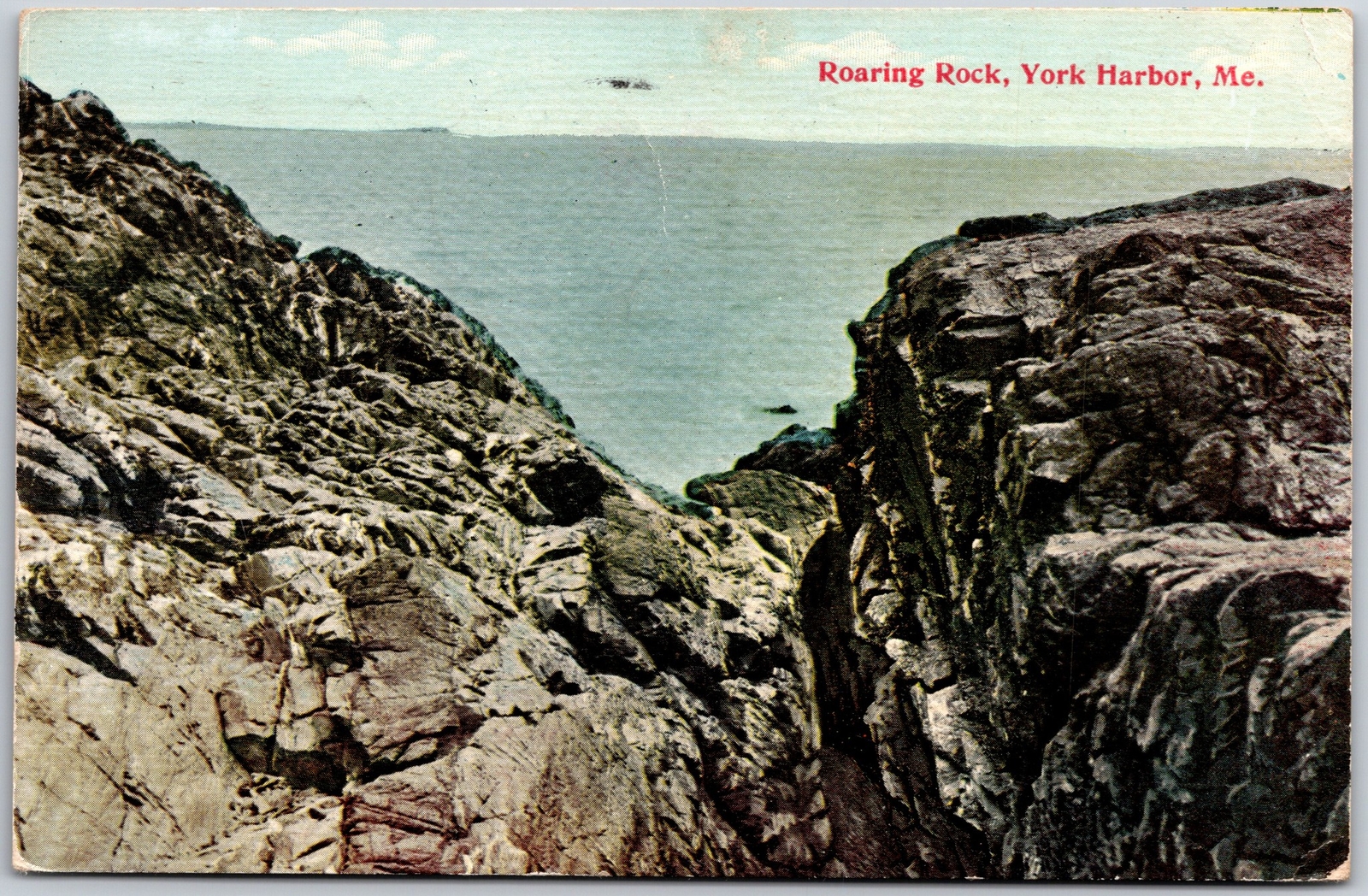York Harbor Maine ME, 1905 Roaring Rock, Sea Ocean, Nature, Vintage Postcard