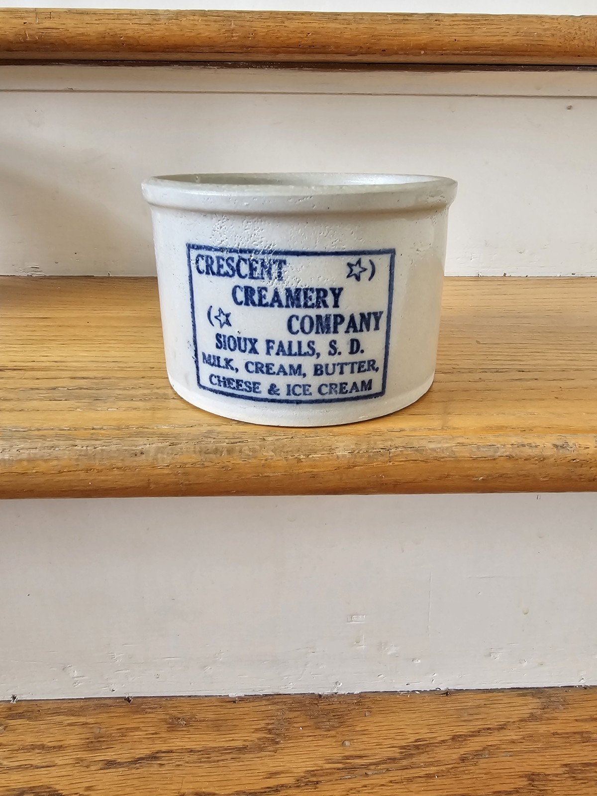 Red Wing Stoneware Advertising Butter Jar Crock Sioux Falls South Dakota