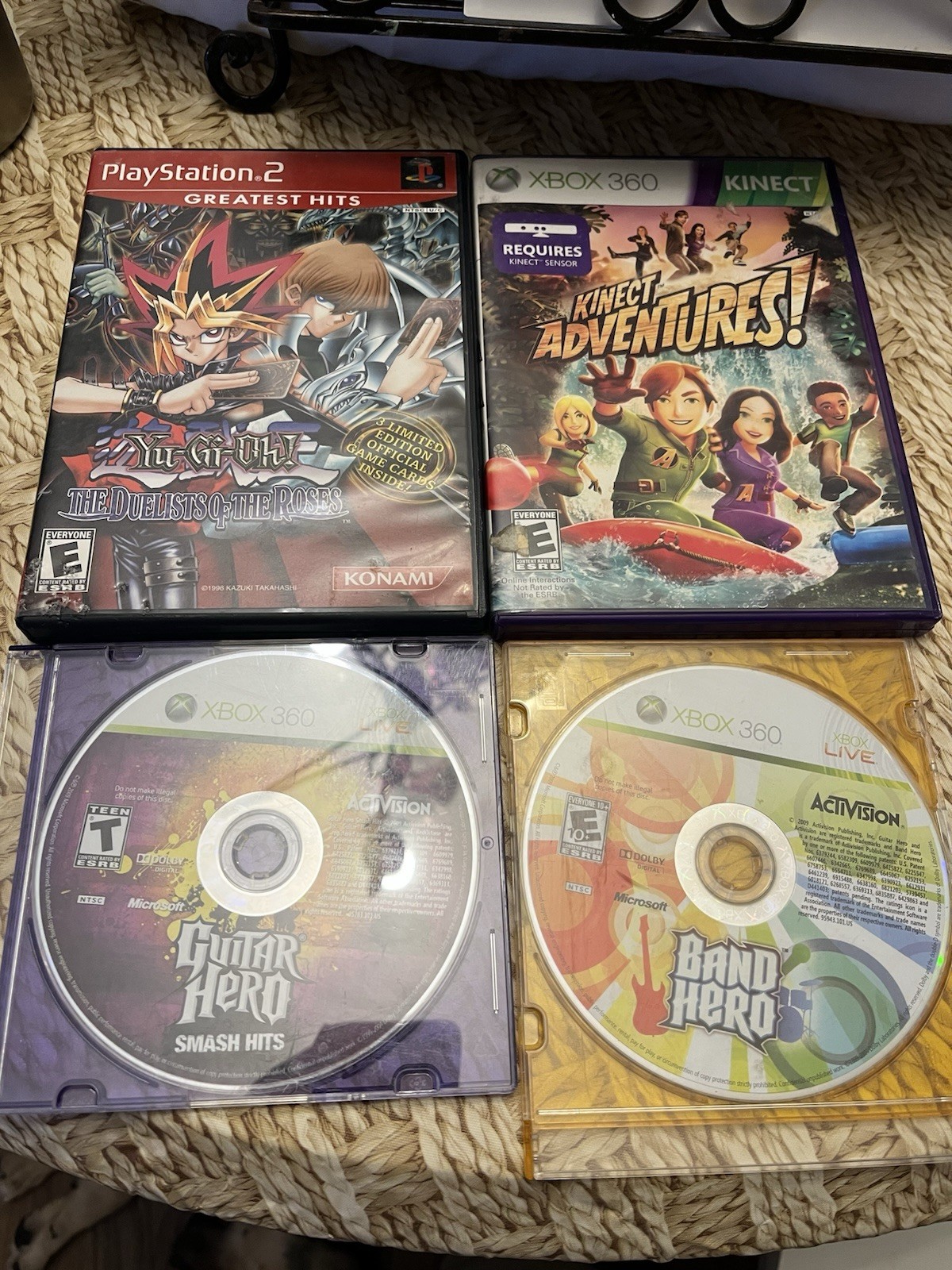 Video Game Lot Yu-Gi-Oh! PS2, Kinect, Guitar Hero, Band Hero Xbox 360 