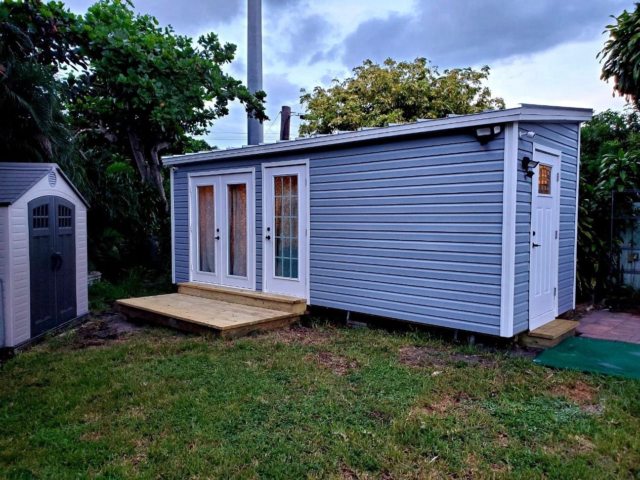 Finished 8×22 Studio / Office Shed – Mini Split AC– Impact Rated & Wind approved