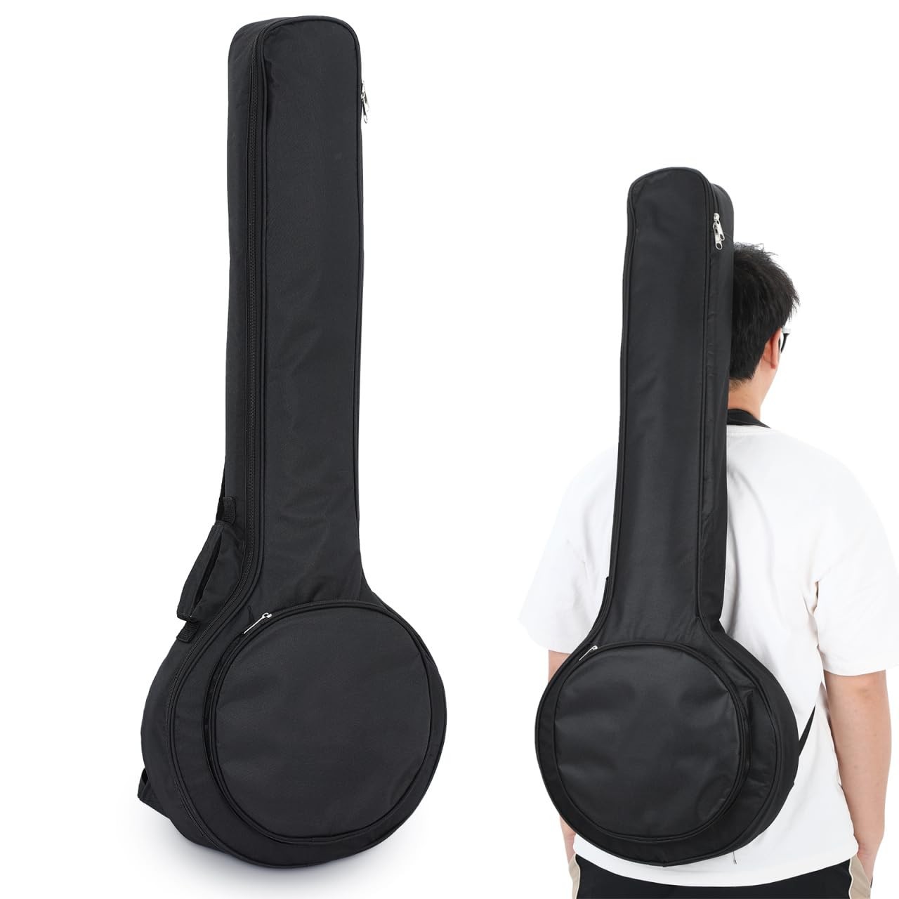 ERINGOGO 5 String Banjo Soft Bag, Thick Padded Gig Bag with 99x36cm, Black 