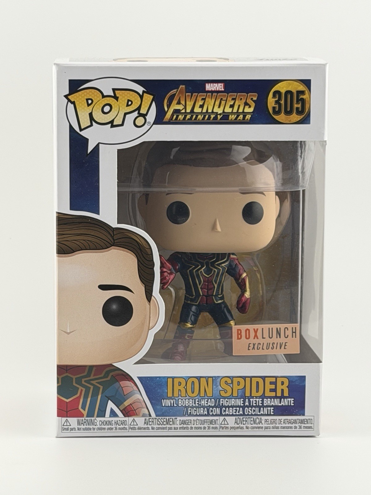 Funko Pop! Vinyl Marvel Avengers Iron Spider (Unmasked) BoxLunch Exclusive #305