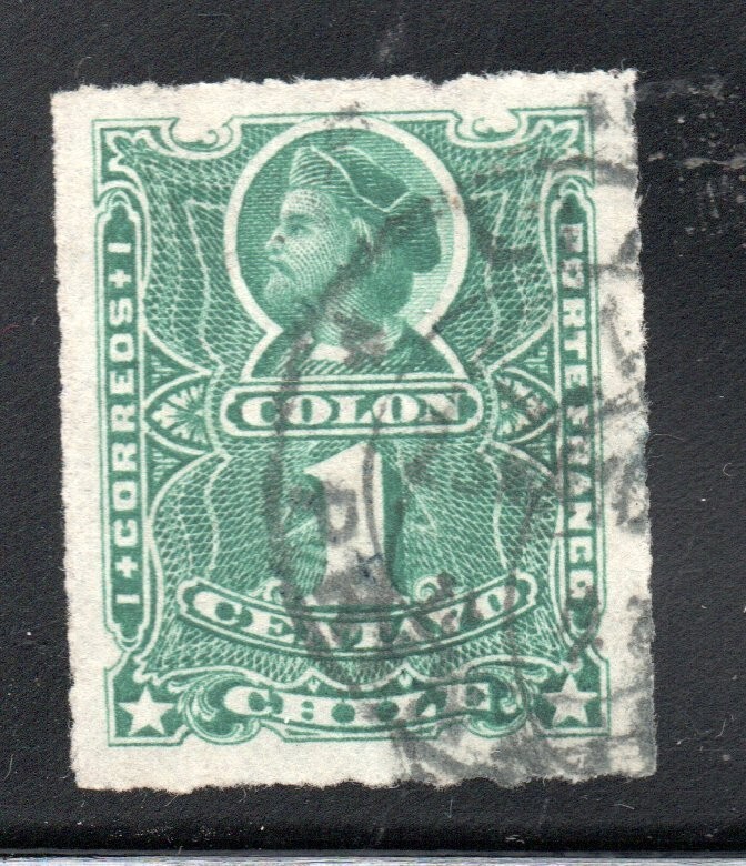 CHILE,  COLON RULETEADO, MATASELLOS LIMA PRAL  GUERRA DEL PACIFICO (GDP-13)