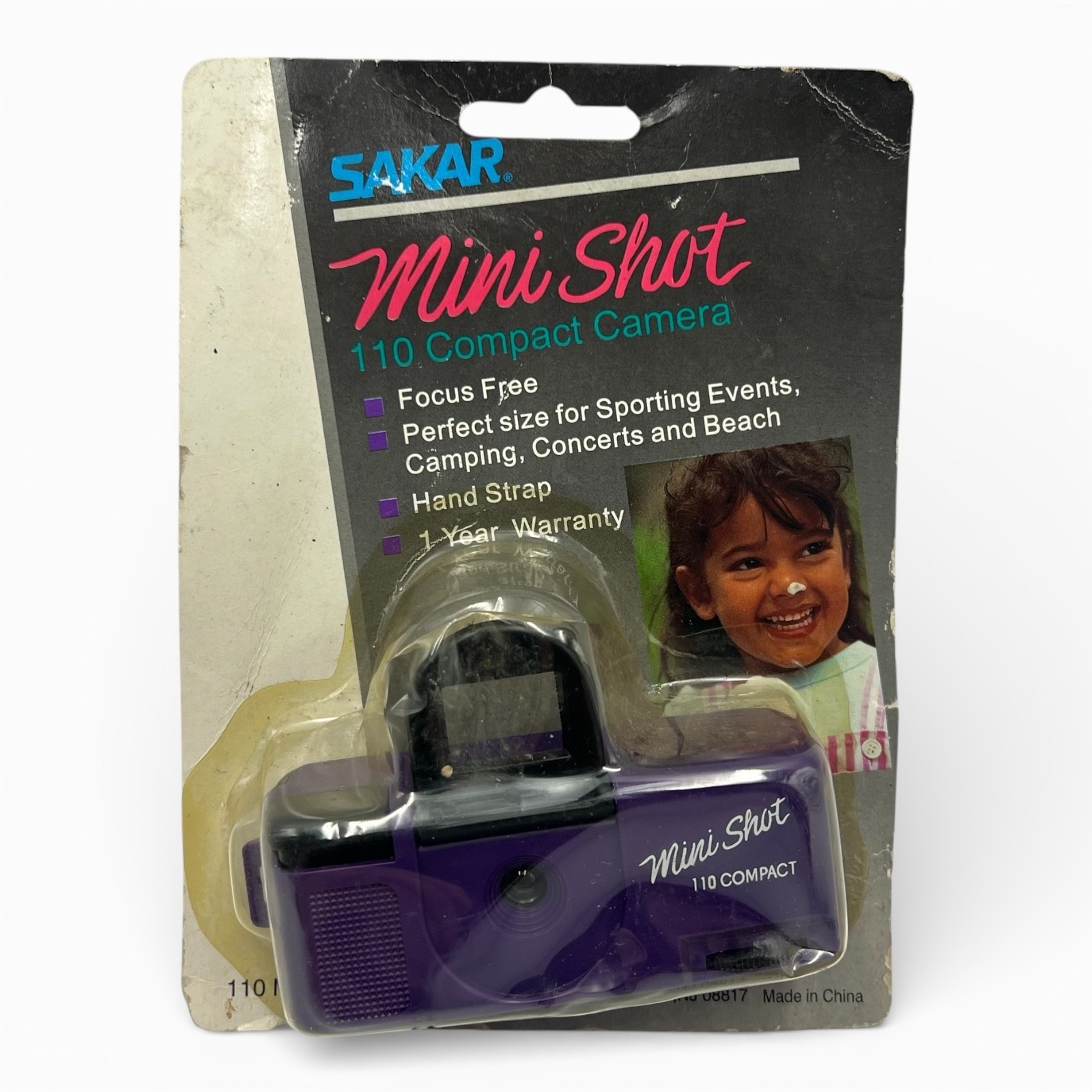 VINTAGE Sakar 110 Film Micro Mini Shot Travel Handheld Camera Purple- NEW NOS