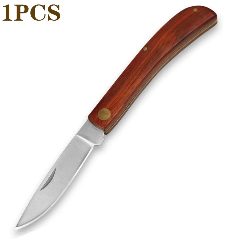 Mini Folding EDC Pocket Knife Stainless Steel Fruit Paring BBQ Hand Meat Knife P