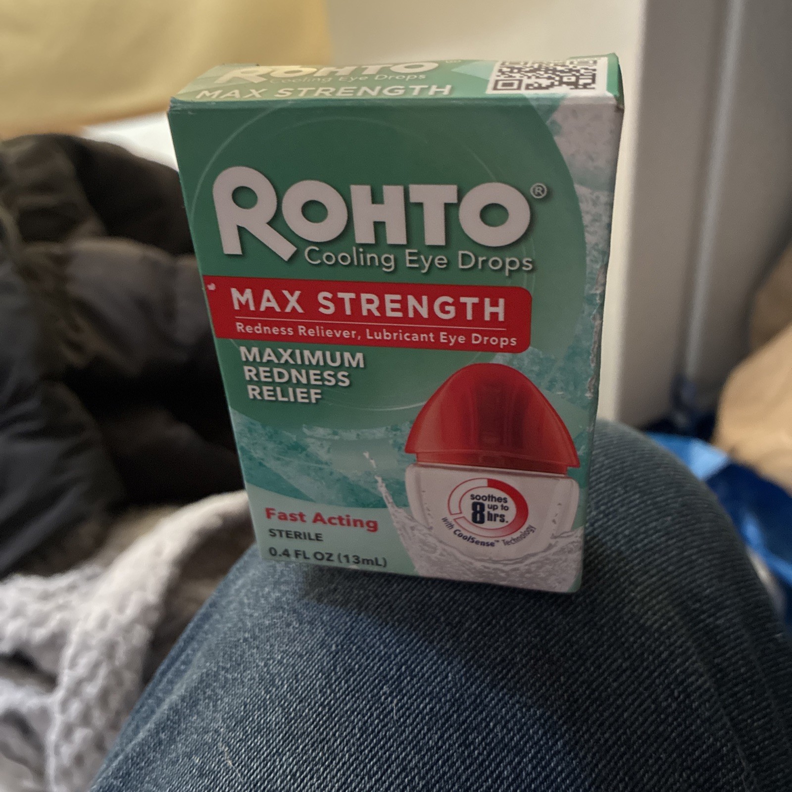 Rohto Cooling Maximum Redness Relief Eye Drops - 0.4 Oz  Exp.09/2028