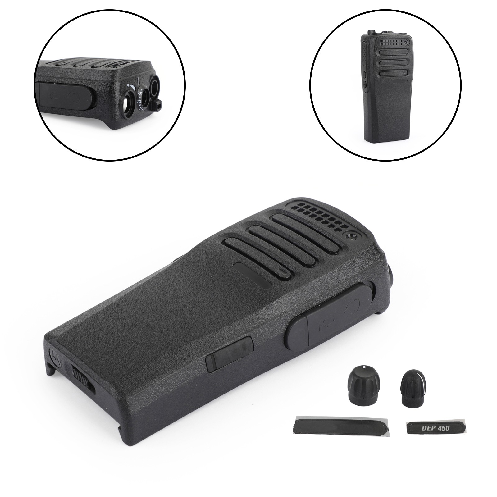 🔥Black Housing Front Cover + Volume Channel Knob For DP1400 DEP450 XIR P3688