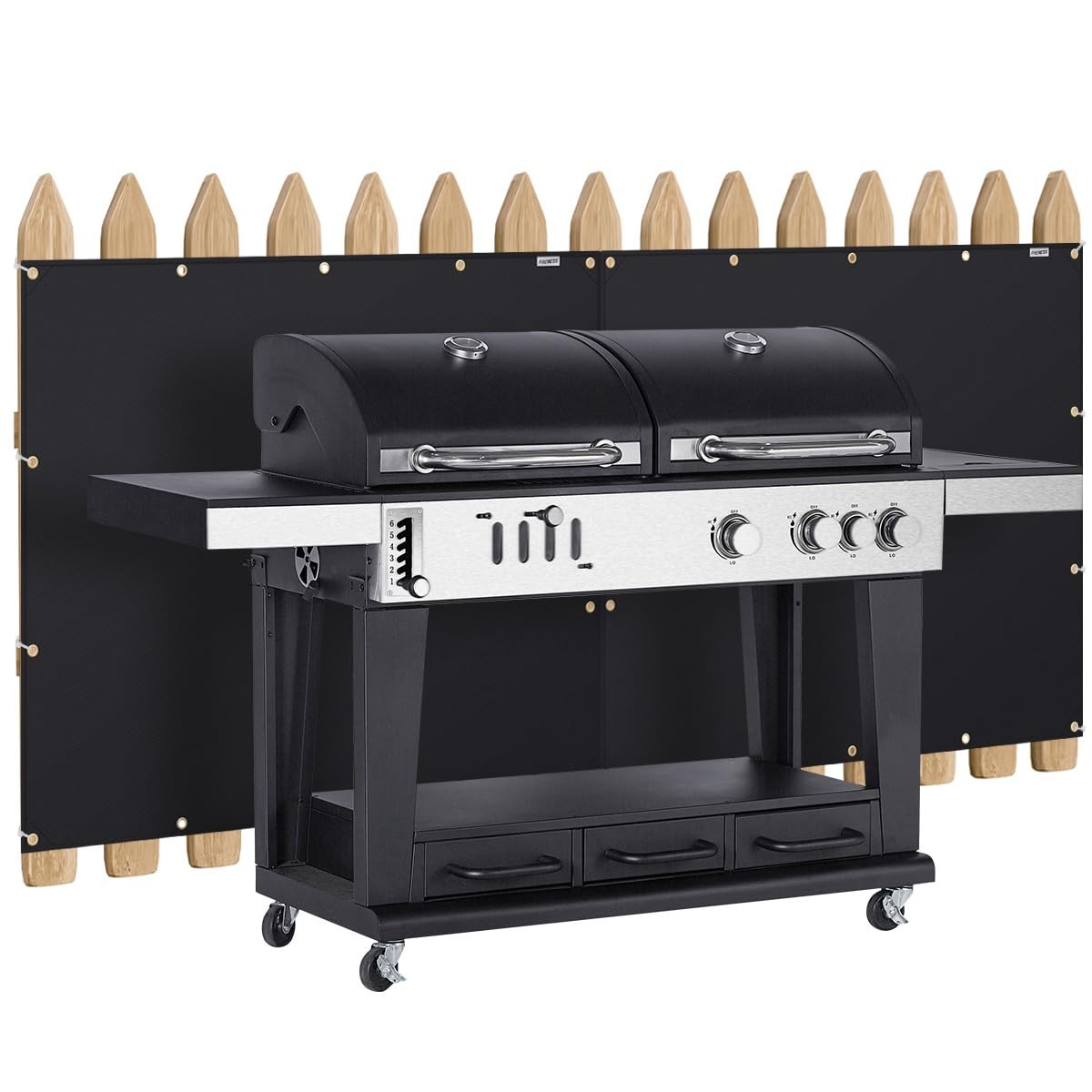 FIREWESS Heat Shield Behind Grill 4'x5' Mat for 4'x5', Black 