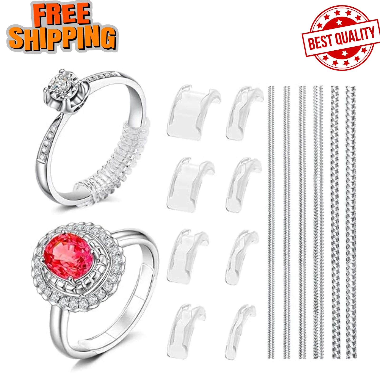 Ring Sizer Adjuster for Loose Rings, 14 Pack 14 Sizes Ring Guards, Spacers & Tig