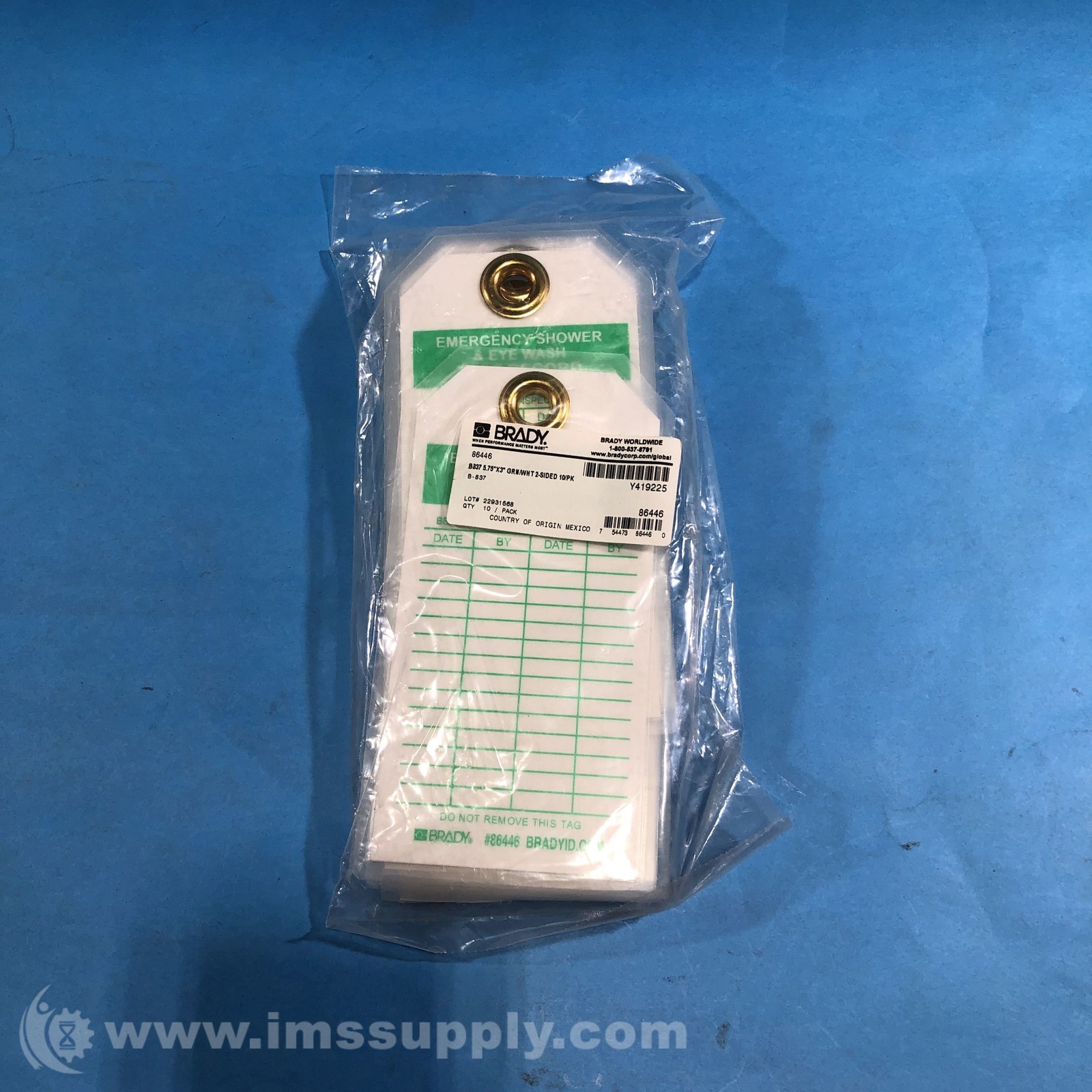 Brady 86446 Pack of 10 Inspection Tags FNFP