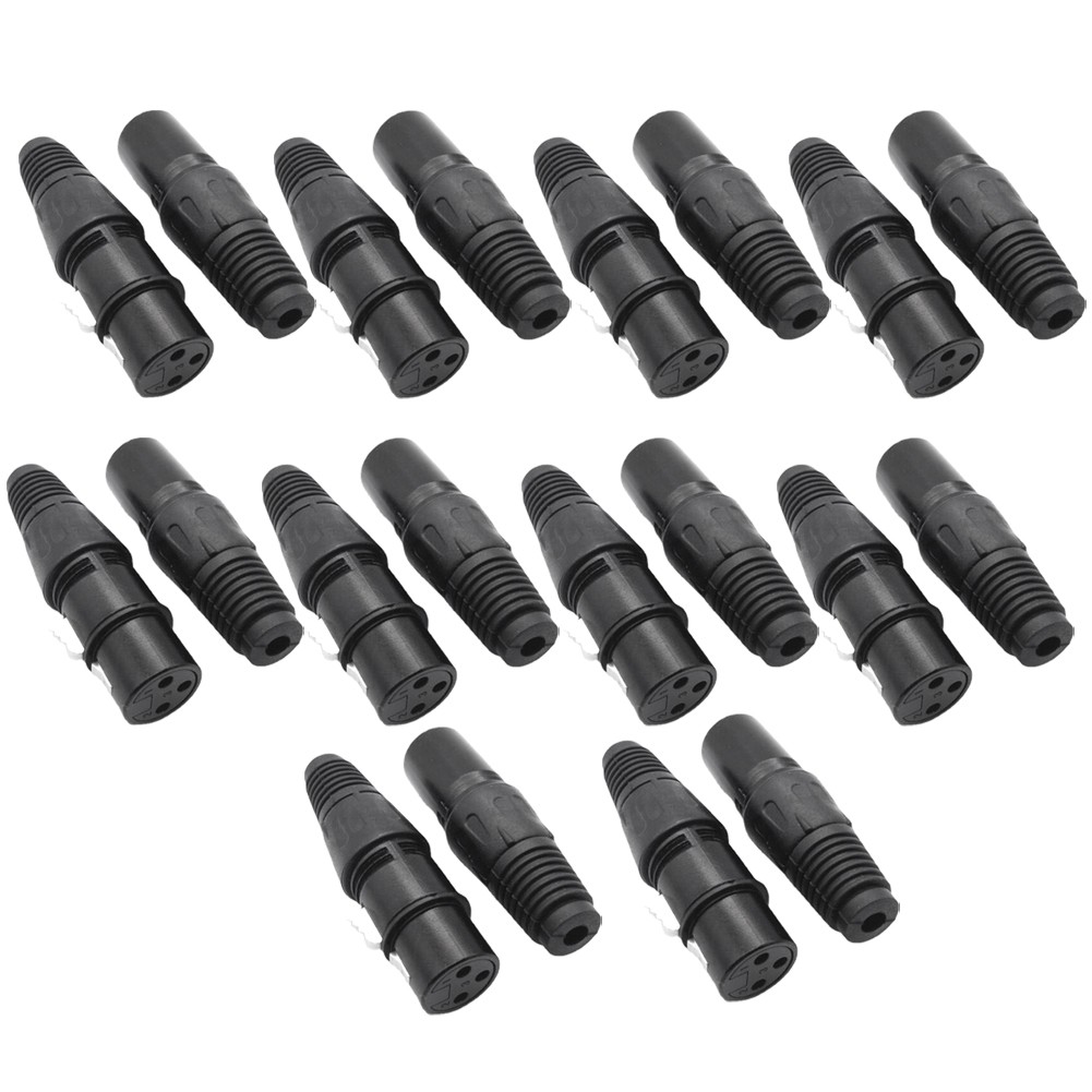 10 Pairs XLR 3 Pin Microphone Audio Cables Plug Connectors Male Female MIC1821
