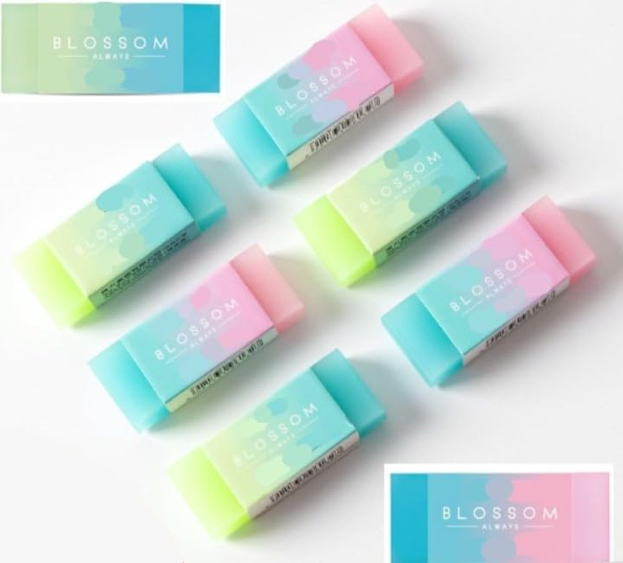 8 Pcs Pencil Erasers Set, Colored Cube Erasers Cute Gradient Erasers Standard