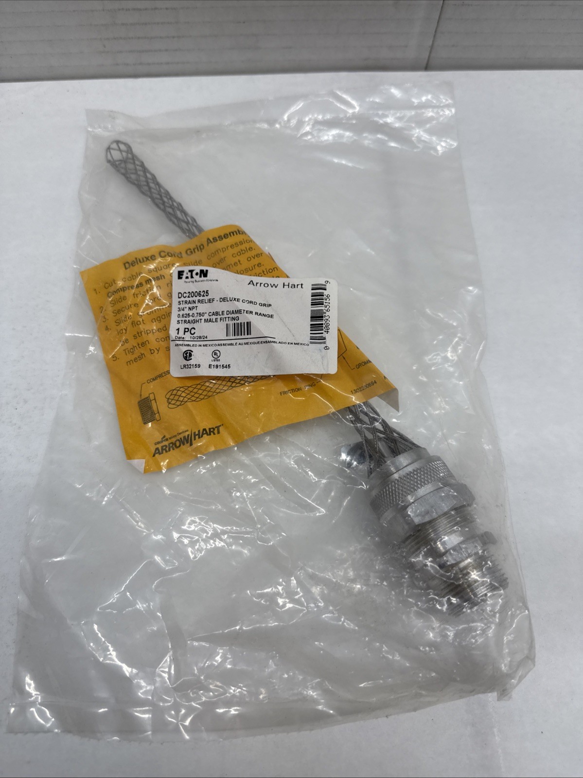 Eaton Wiring Devices DC200625 - StrRel DC Grip 0.63-.75" 3/4"NPT - 1EA