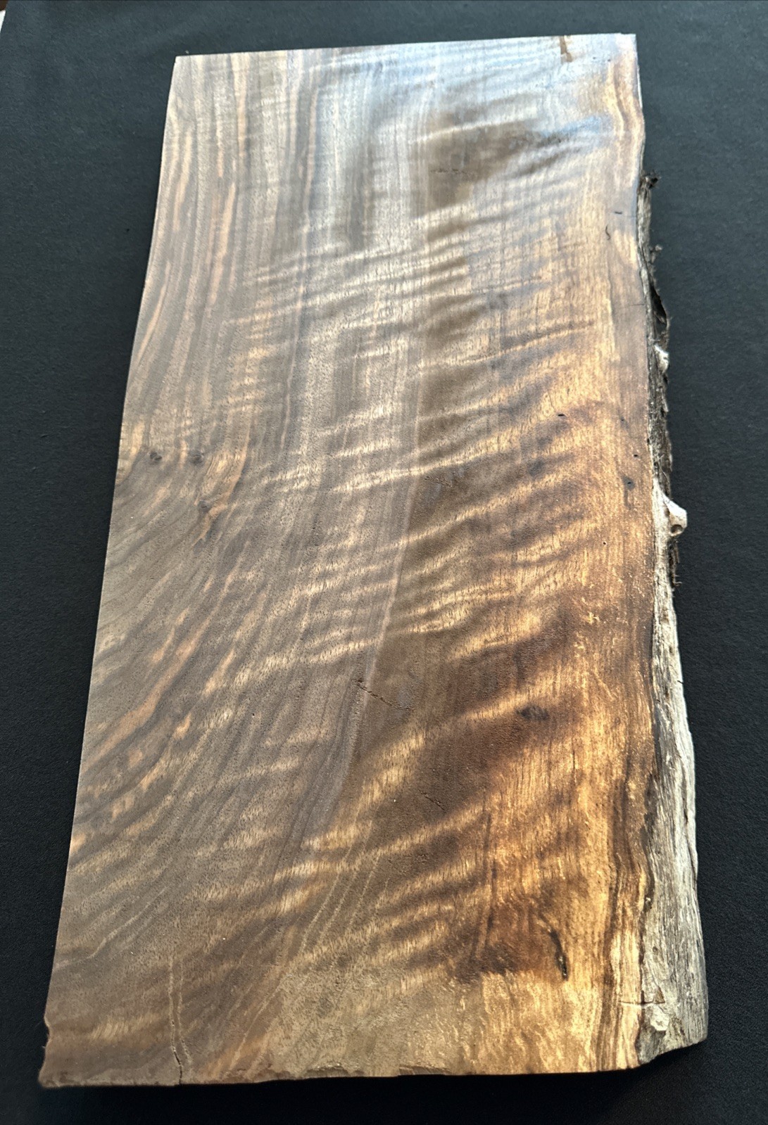 Bastogne Walnut, Live Edge, 20” Long, 8 1/2” To 10” Wide, 1 3/4” Thick, Dry
