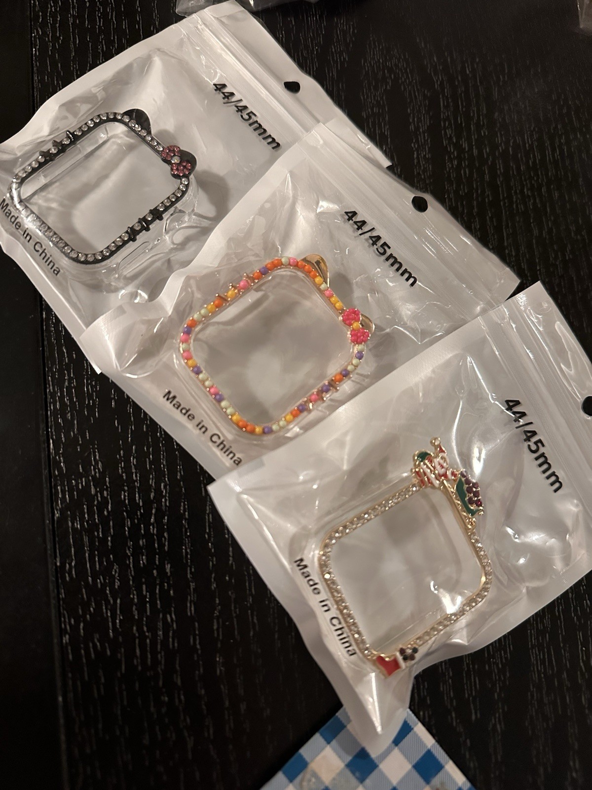 Rhinestone Multicolor Cases for Apple Watch Series 4-7 44/45mm Set of 3