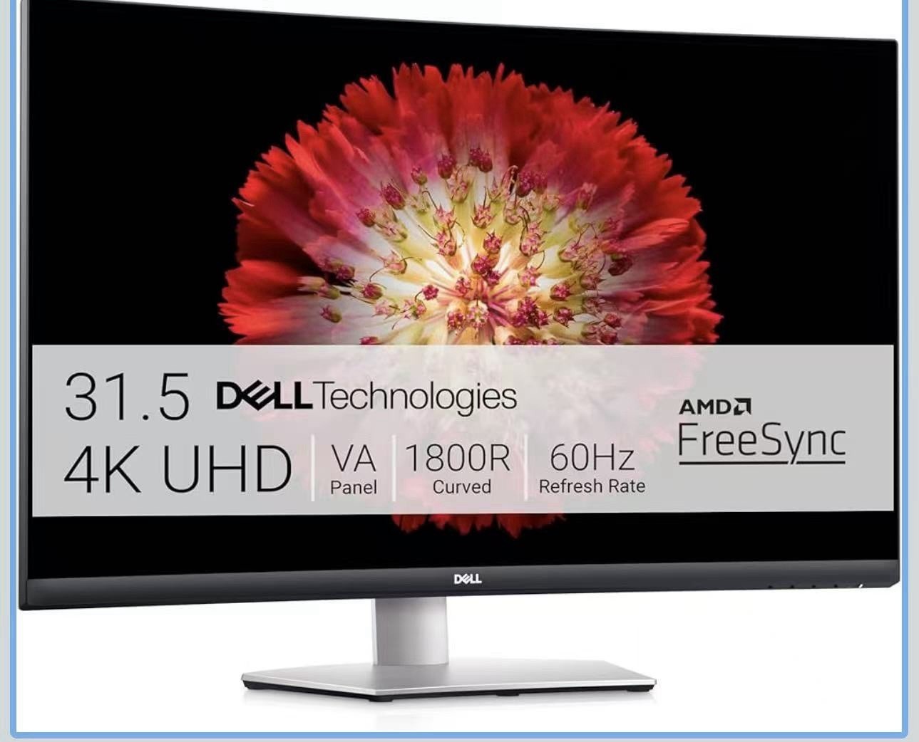 Dell 31.5" Curved 4K UHD VA Monitor 60Hz FreeSync 3840x2160 Widescreen
