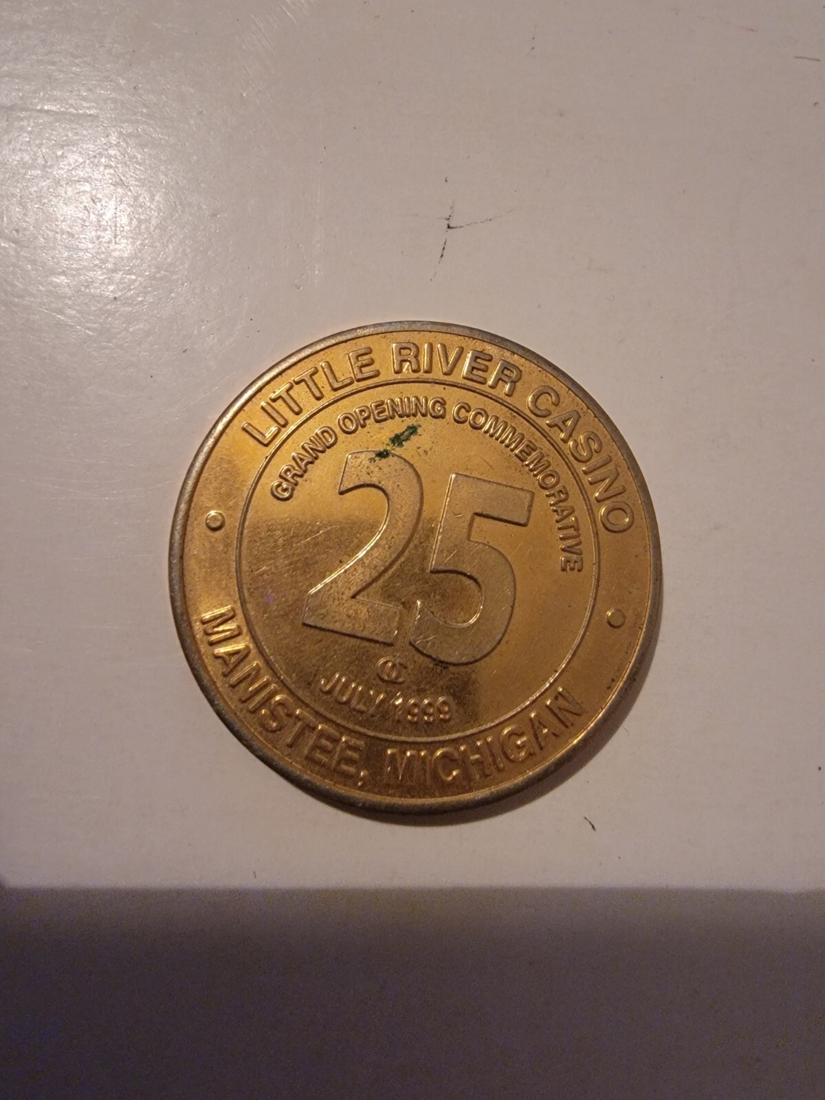 Little River Casino $25 Slot Game Token Manistee Michigan Vintage Grand Opening