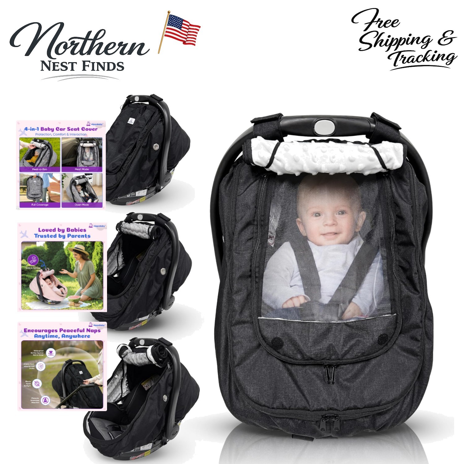 Waterproof Baby Car Seat Cover | Universal Fit for -Round Protection