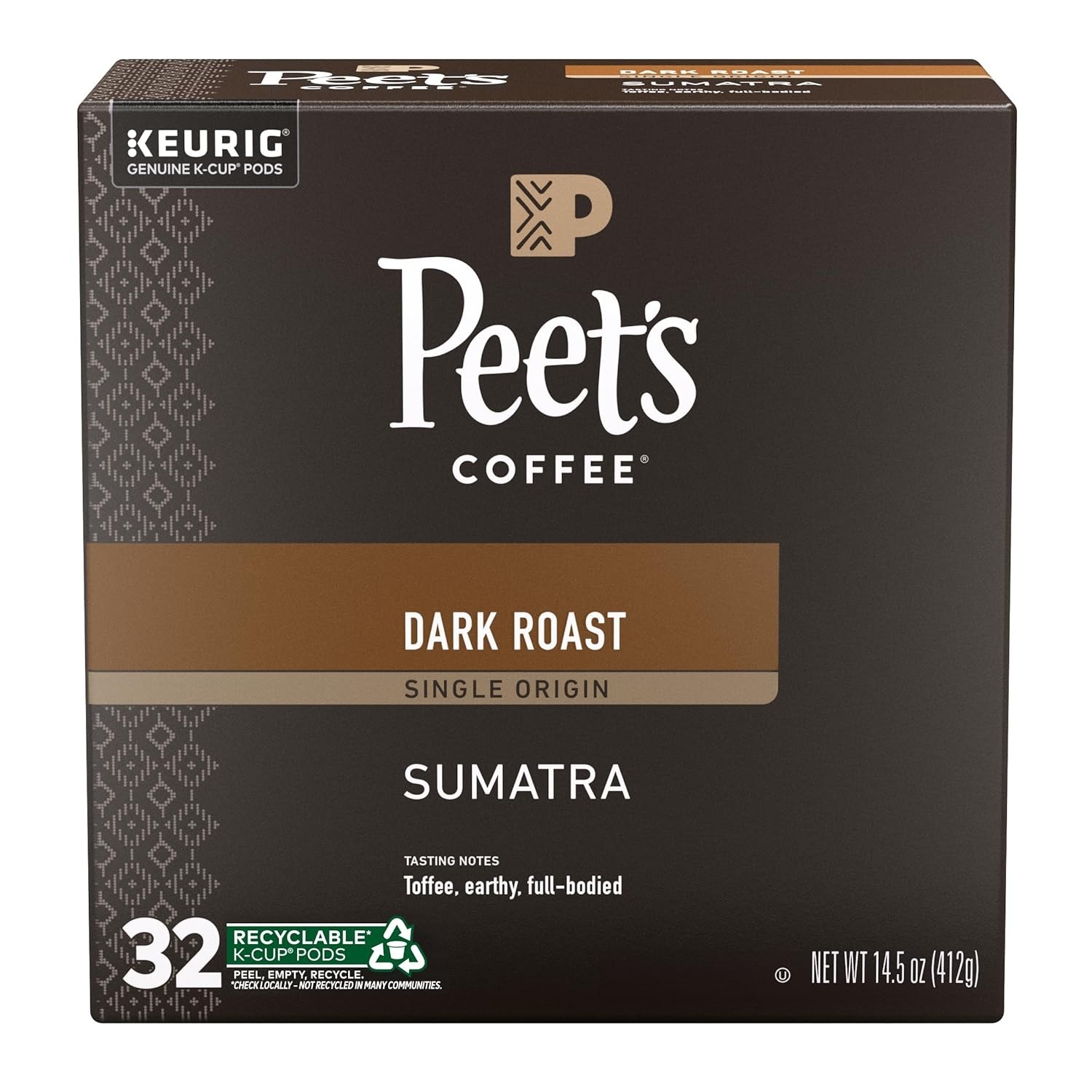 Peet's Coffee, Dark Roast Single Serve Coffee Pods, 100% Arabica Coffee - Single