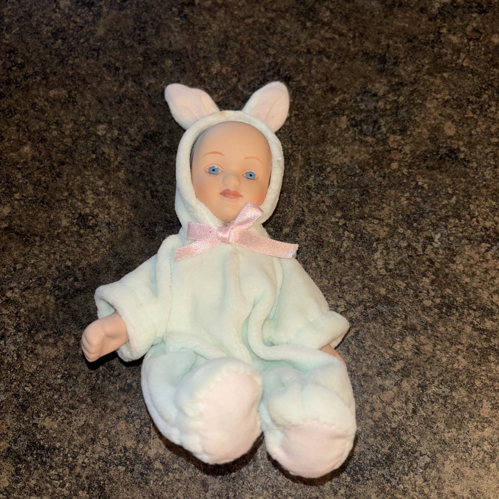 Vintage Collectible Porcelain Baby Bunny Show-Stoppers Line Doll Figure. 5.5 In