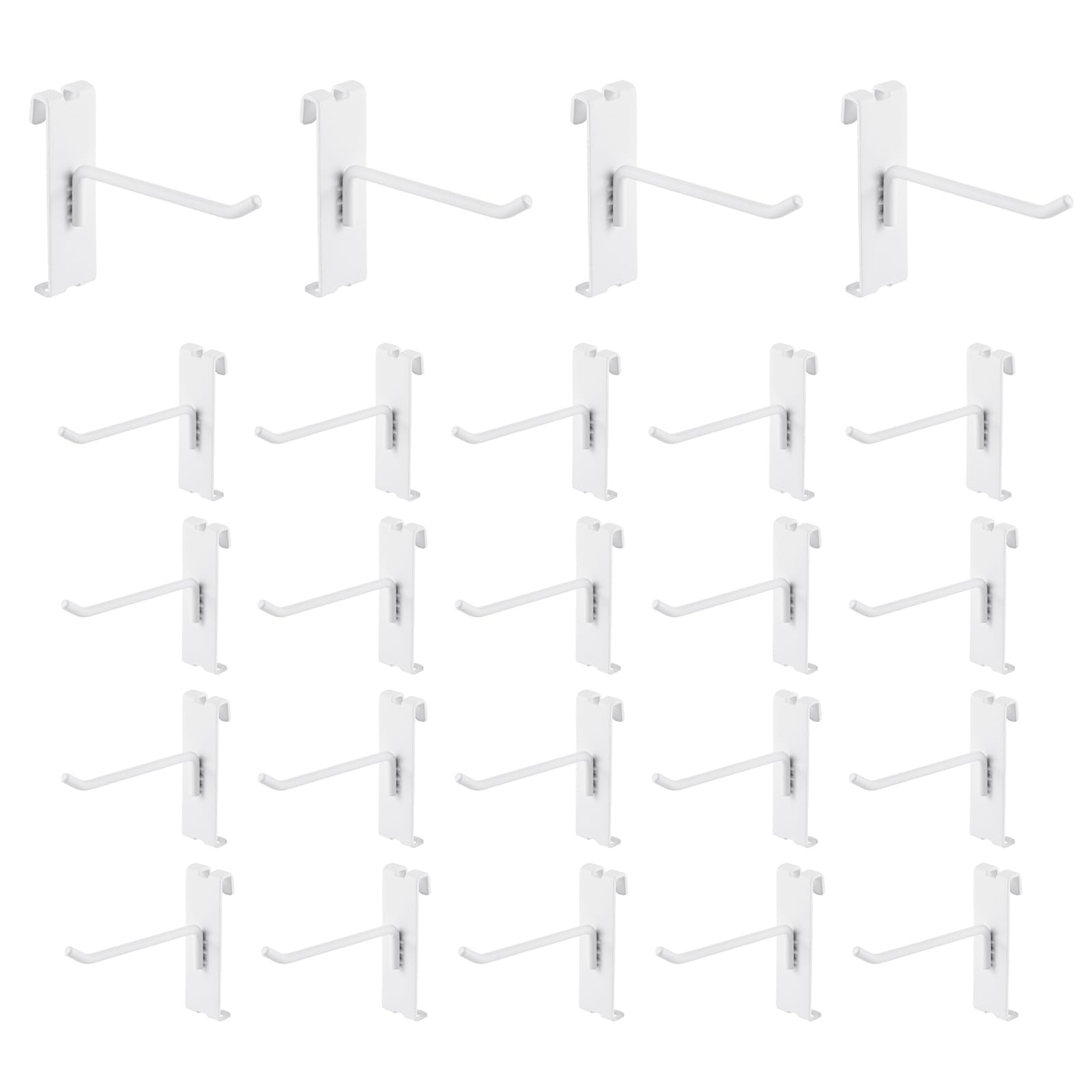 24 PCS Heavy Duty 4" Inch Gridwall Grid Panel Hooks Display Storage White
