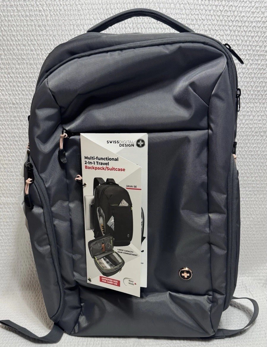 Swissdigital Design Multi-functional 2-In-1 Travel Backpack/Suitcase. 