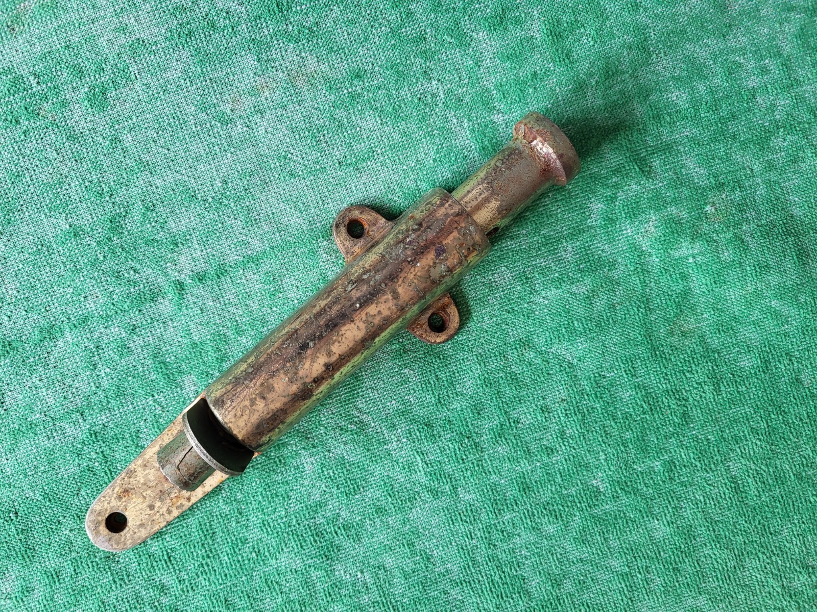 ANTIQUE VINTAGE #346 BRASS SPRING LOADED DOOR STOP MADE IN GERMANY