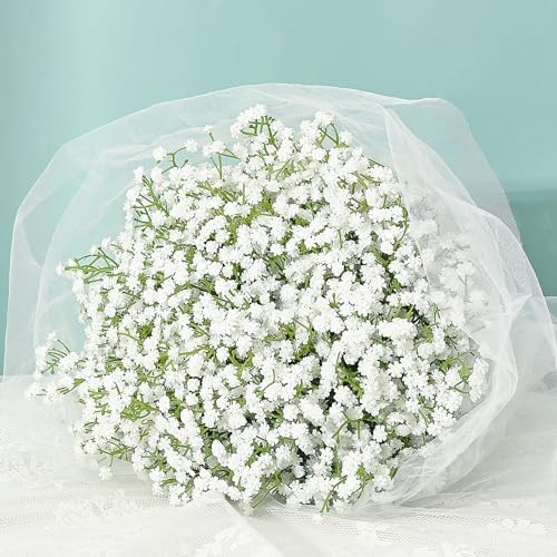  Babys Breath Artificial Flowers, 30 PCS Baby Breath Flowers 50 PCS White