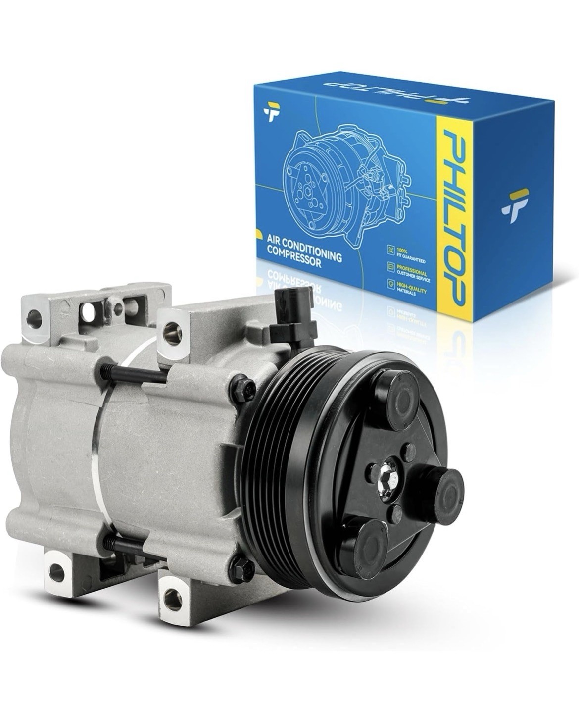  68193 AC Compressor with Clutch Fit for Mustang 2007-2010 4.0L, Air 