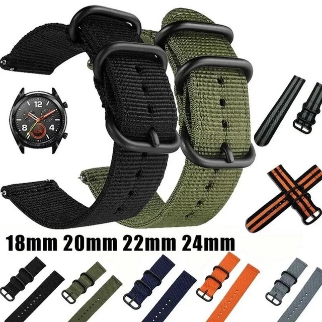 18mm 20mm 22mm Durable Military Woven Nylon Wrist Watch Band Quick Release Strap
